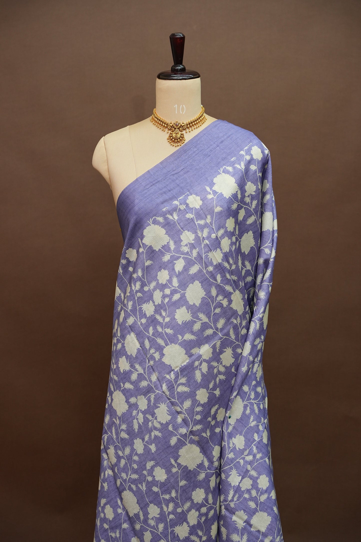 Semi Raw Silk Saree – Lavender Bloom