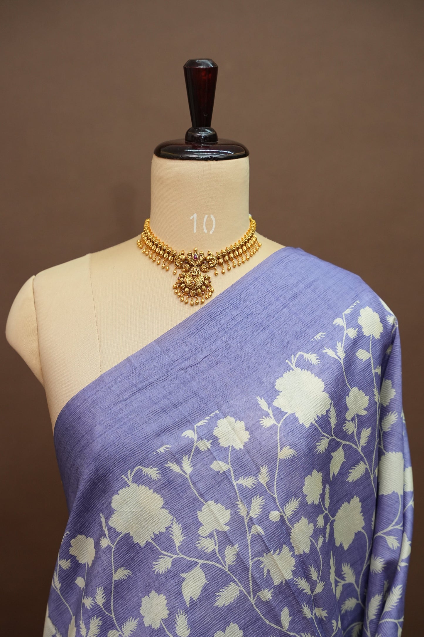 Semi Raw Silk Saree – Lavender Bloom