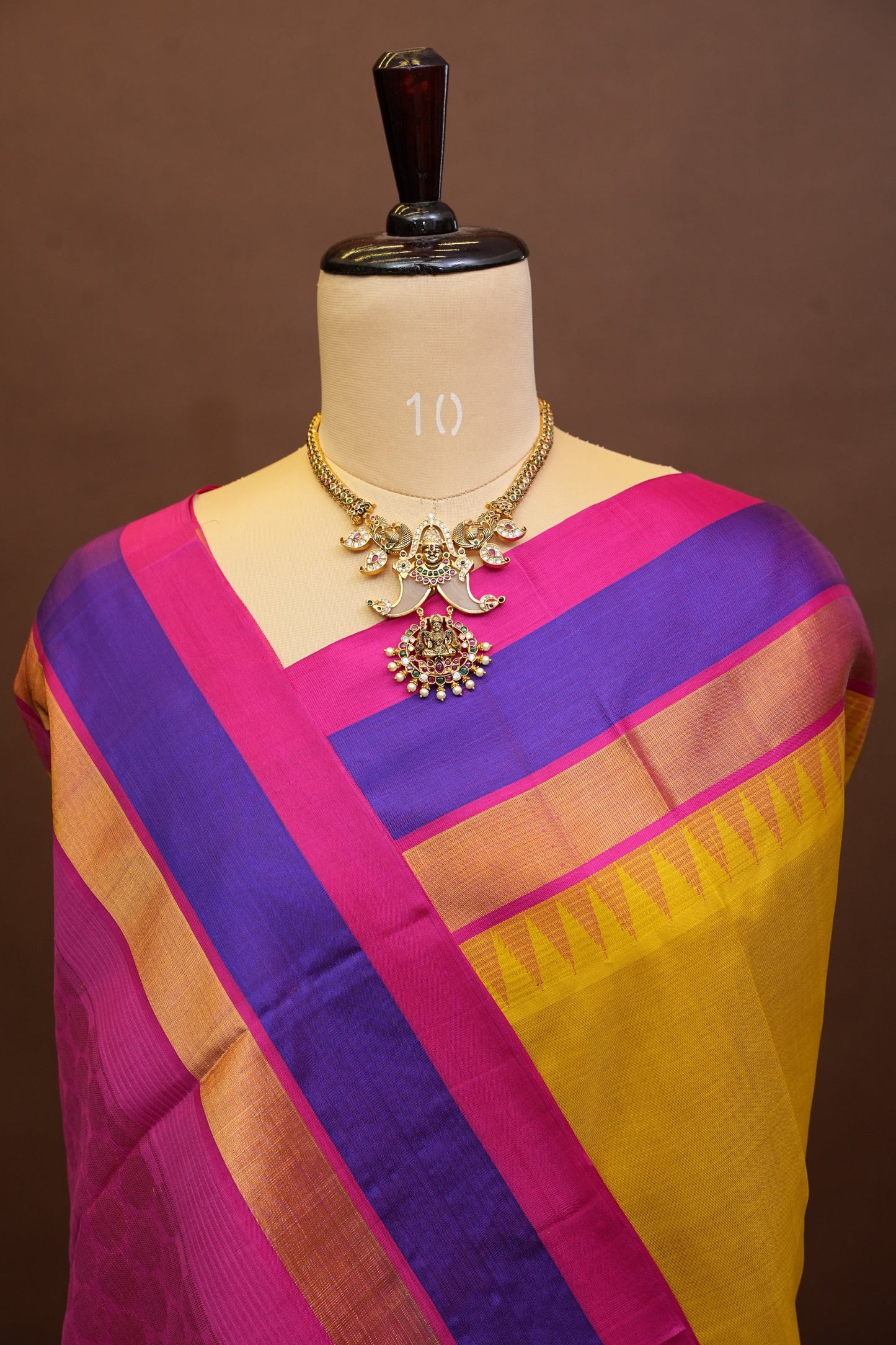 Pure Kuppadam Korvai Silk Cotton Pattu Saree-Yellow & Pink