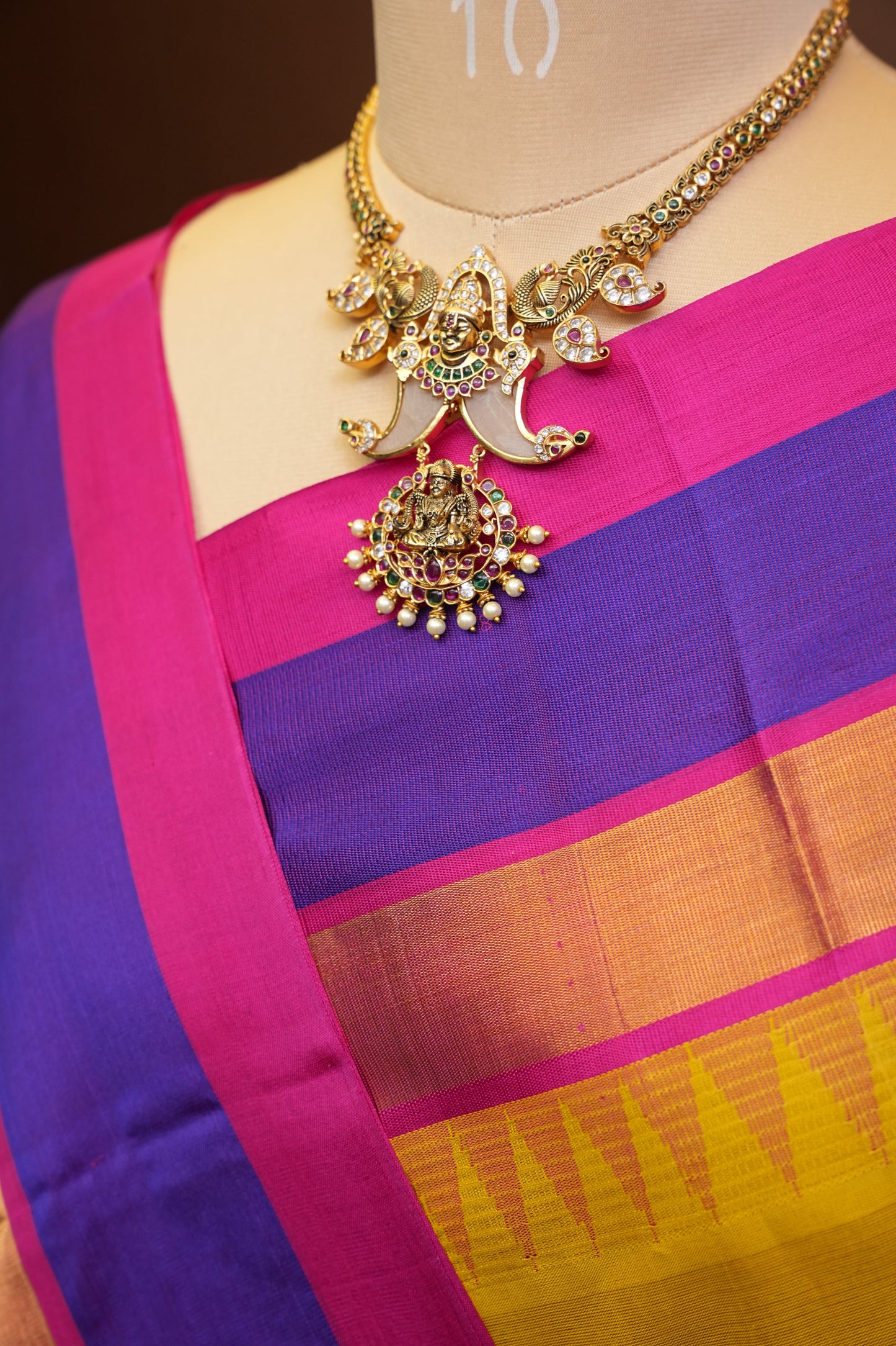 Pure Kuppadam Korvai Silk Cotton Pattu Saree-Yellow & Pink