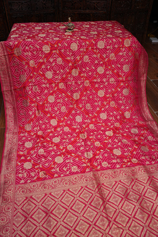 Kashmiri Pashmina Banarasi Story Telling Saree - Pink