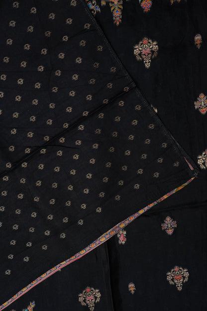Kashmiri Pashmina Banarasi Story Telling Saree - Black