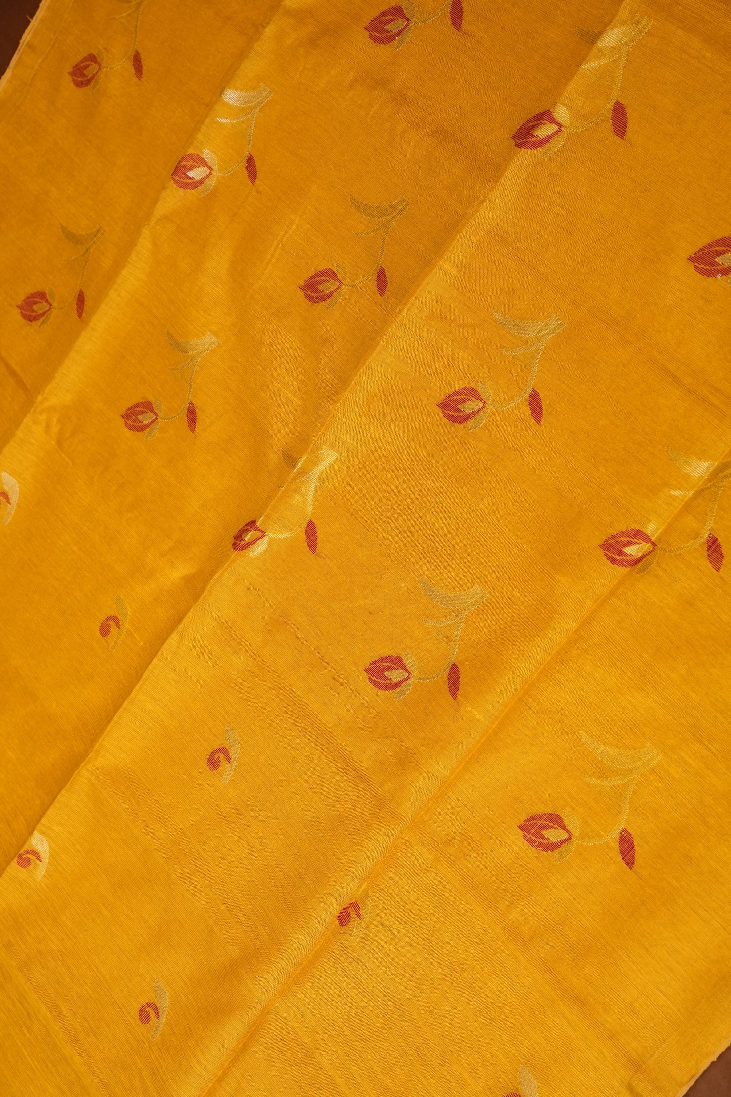 Tissue Linen Saree with Tassles - Yellow