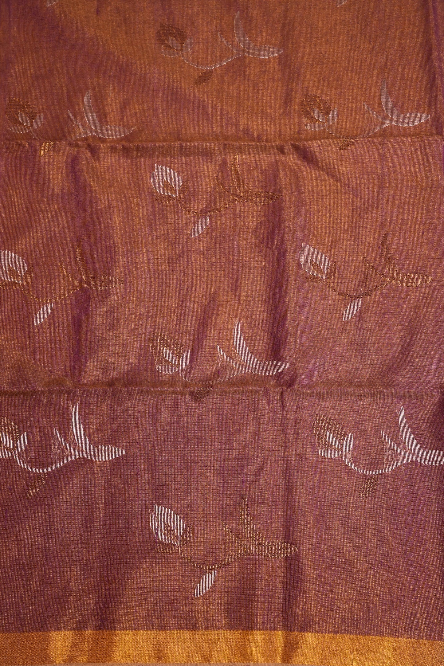 Tissue Linen Saree with Tassles - Onion Pink