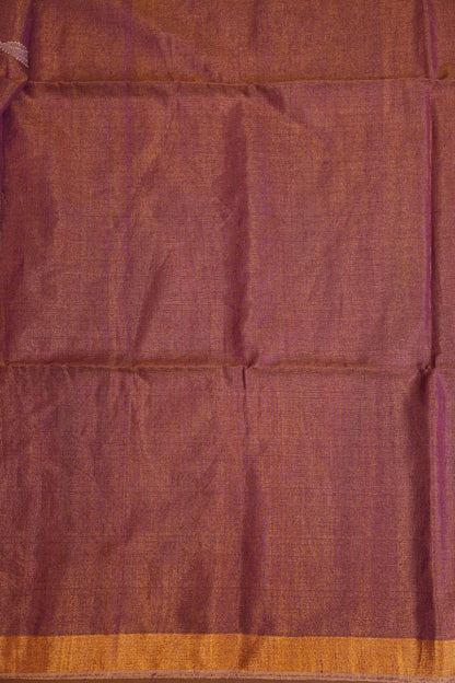 Tissue Linen Saree with Tassles - Onion Pink