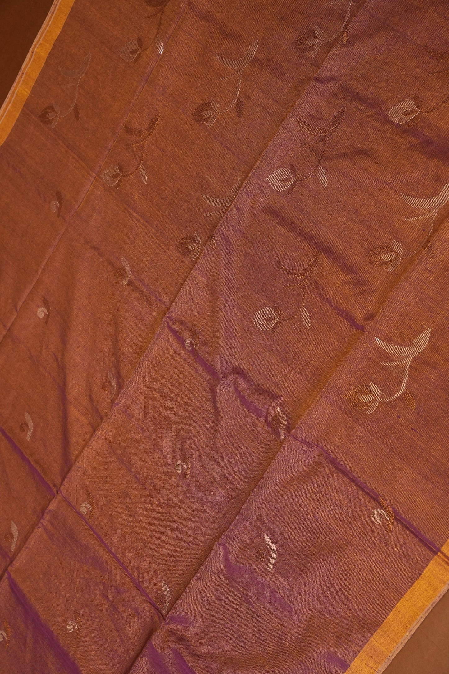 Tissue Linen Saree with Tassles - Onion Pink