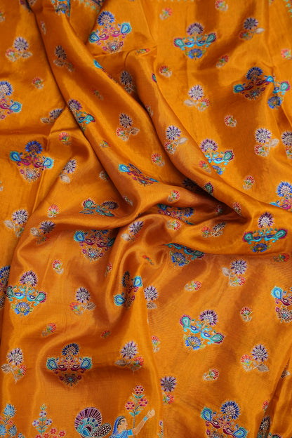Kashmiri Pashmina Banarasi Story Telling Saree - Mustard Yellow