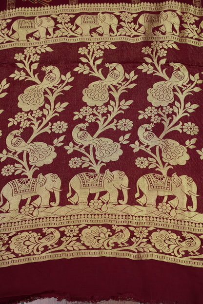 Bandhini Garchola Modal Silk Saree - Maroon