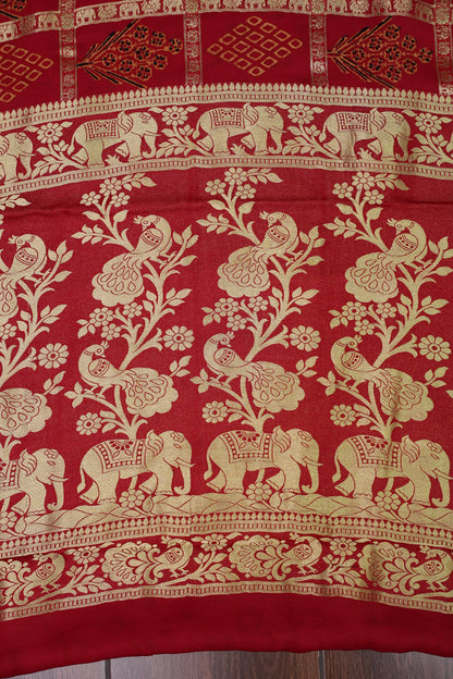 Bandhini Garchola Modal Silk Saree - Classic Red