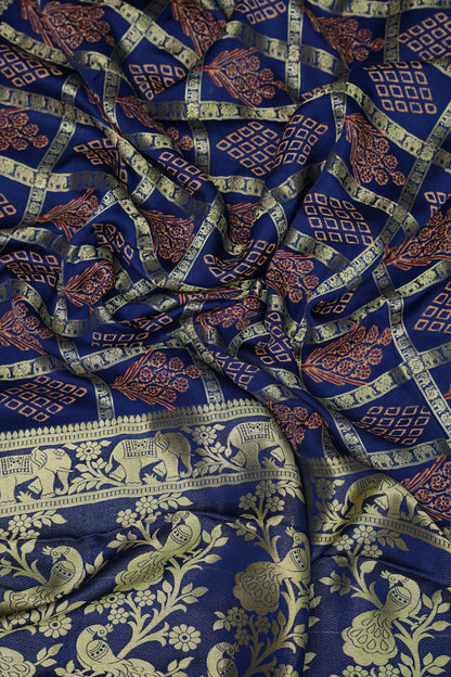 Bandhini Garchola Modal Silk Saree - Dark Blue