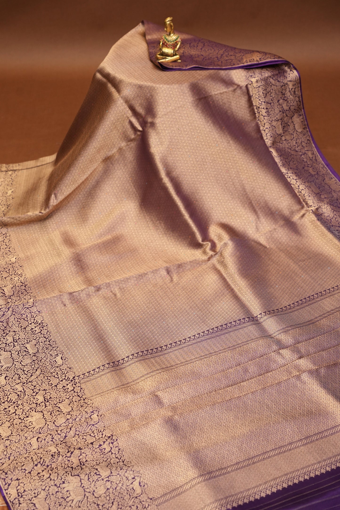 Shikargah Soft Banarasi Silk Saree–Purple