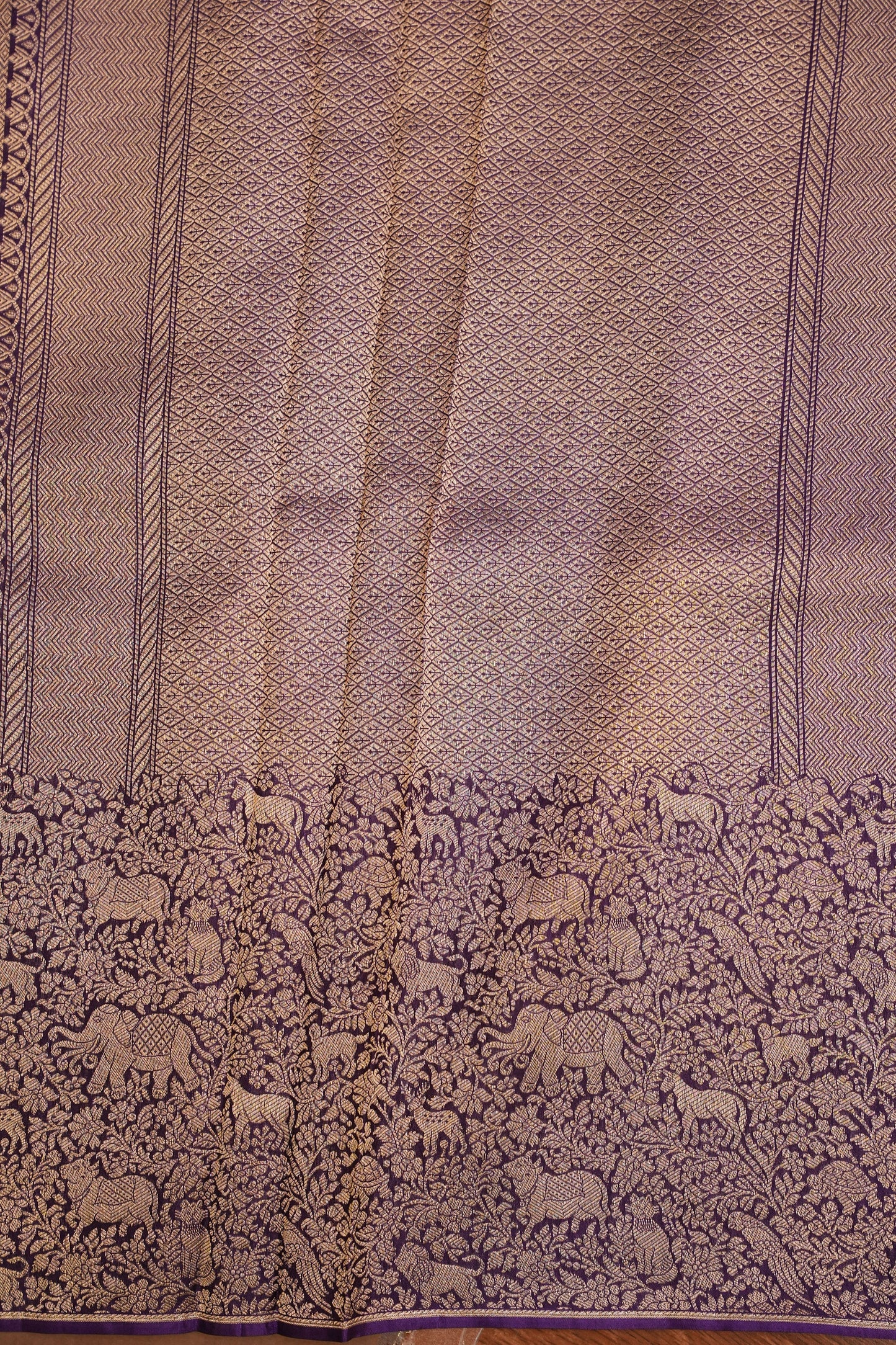Shikargah Soft Banarasi Silk Saree–Purple