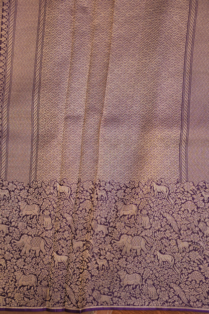 Shikargah Soft Banarasi Silk Saree–Purple