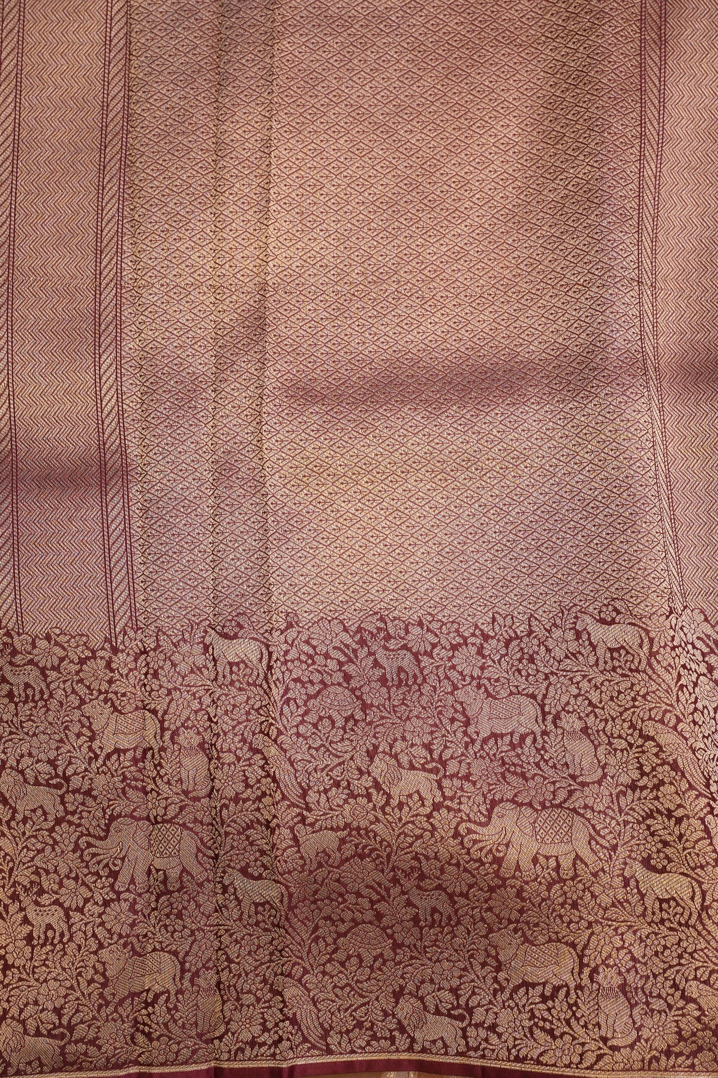 Shikargah Soft Banarasi Silk Saree–Maroon