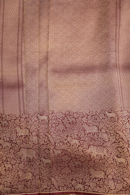 Shikargah Soft Banarasi Silk Saree–Maroon