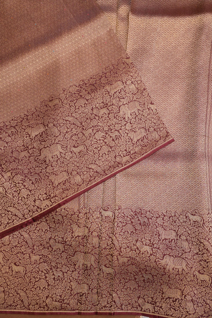 Shikargah Soft Banarasi Silk Saree–Maroon