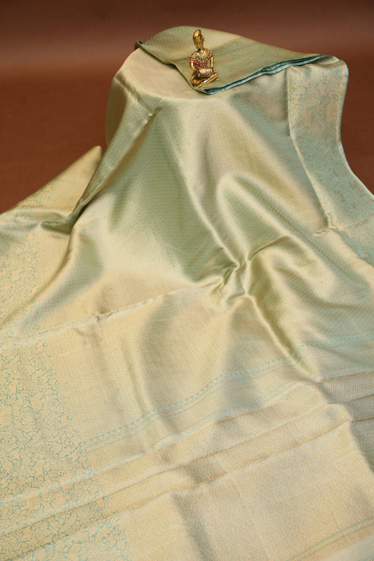 Shikargah Soft Banarasi Silk Saree–Aqua