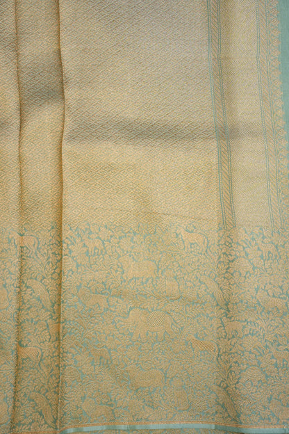 Shikargah Soft Banarasi Silk Saree–Aqua