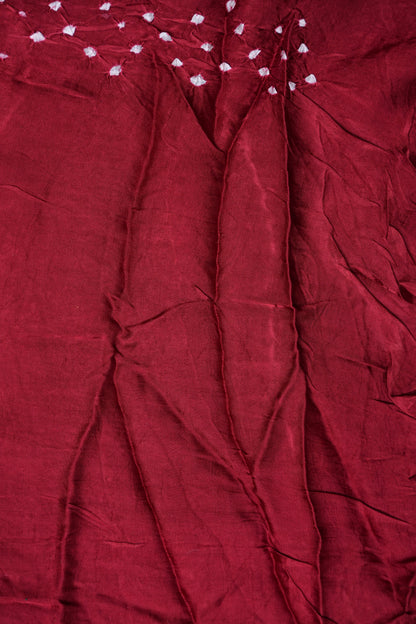 Pure Gajji Silk Bandhini Saree - Light Brown