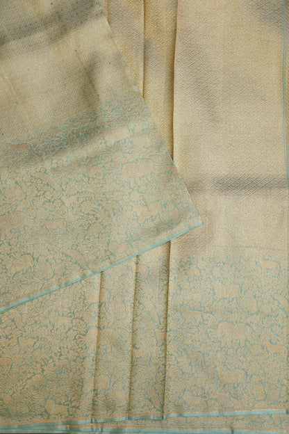 Shikargah Soft Banarasi Silk Saree–Aqua