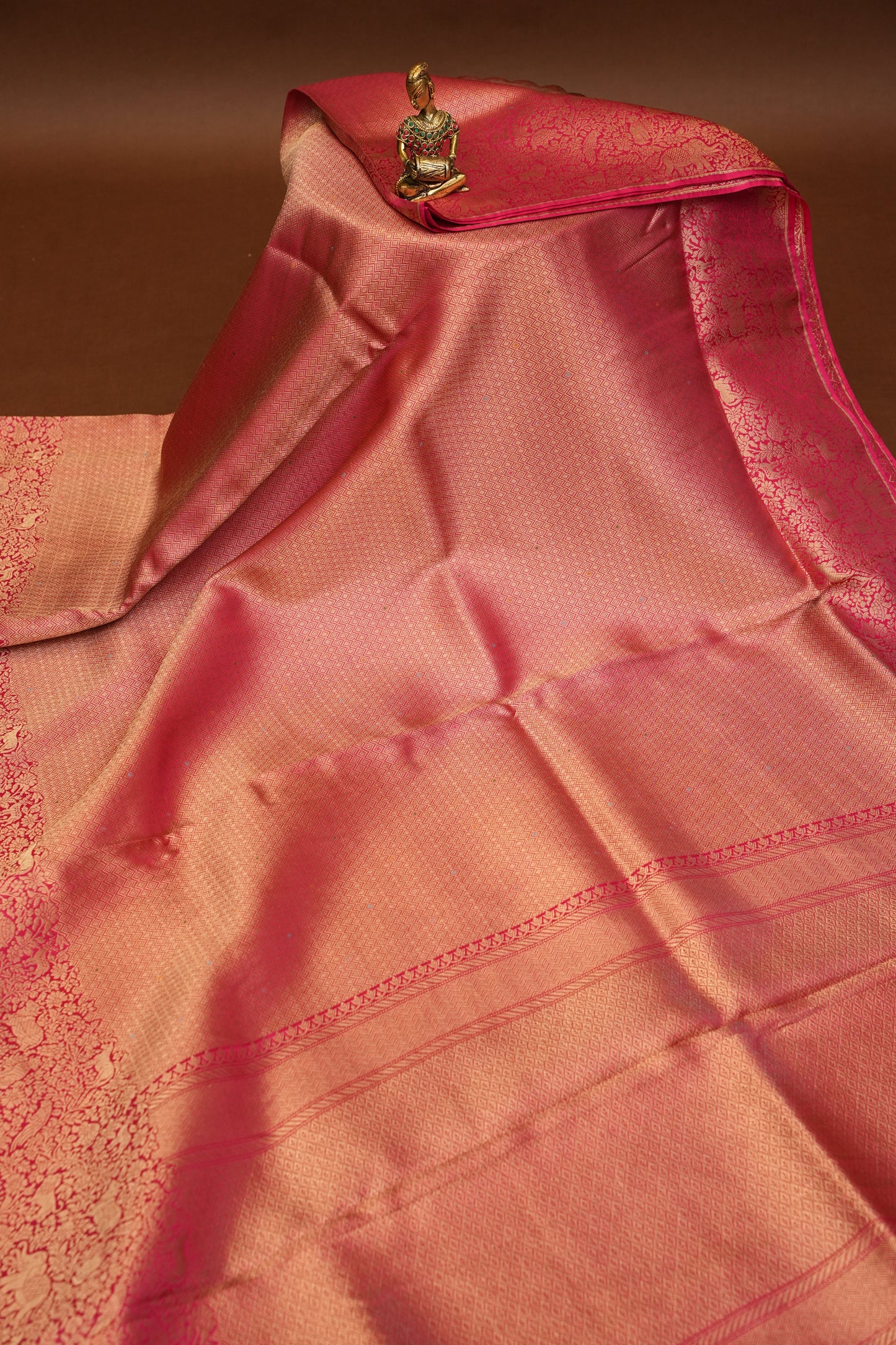 Shikargah Soft Banarasi Silk Saree–Pink
