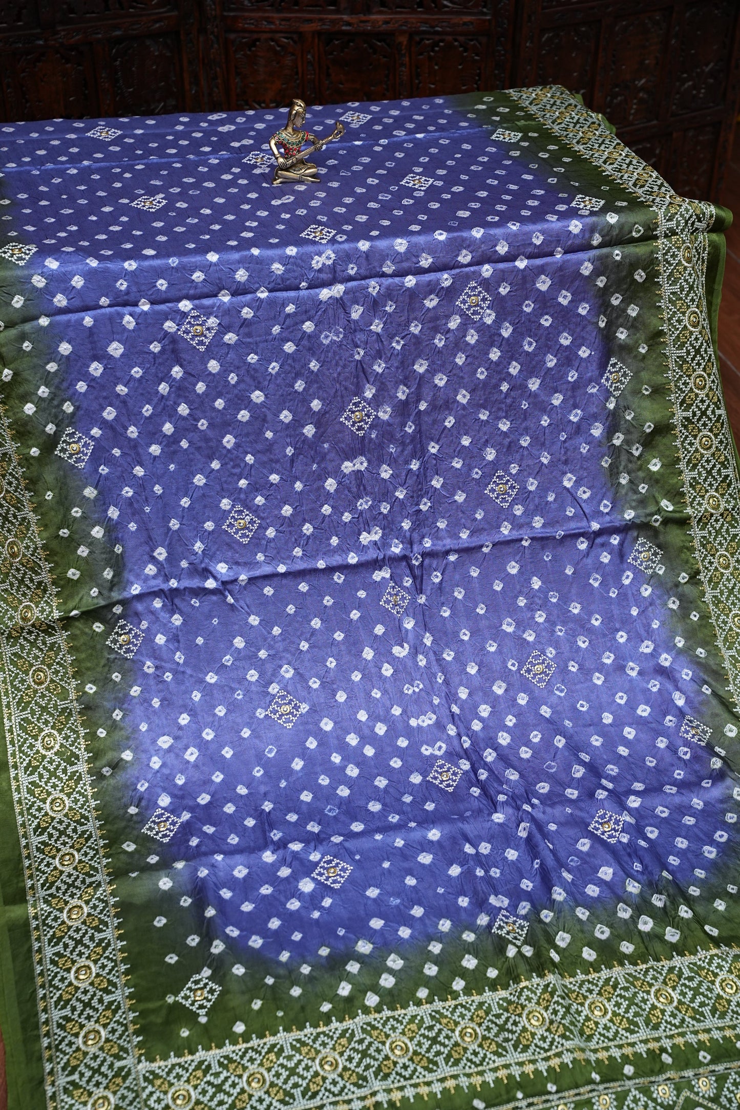 Pure Gajji Silk Bandhini Saree - Lavender