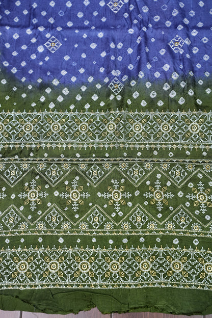 Pure Gajji Silk Bandhini Saree - Lavender