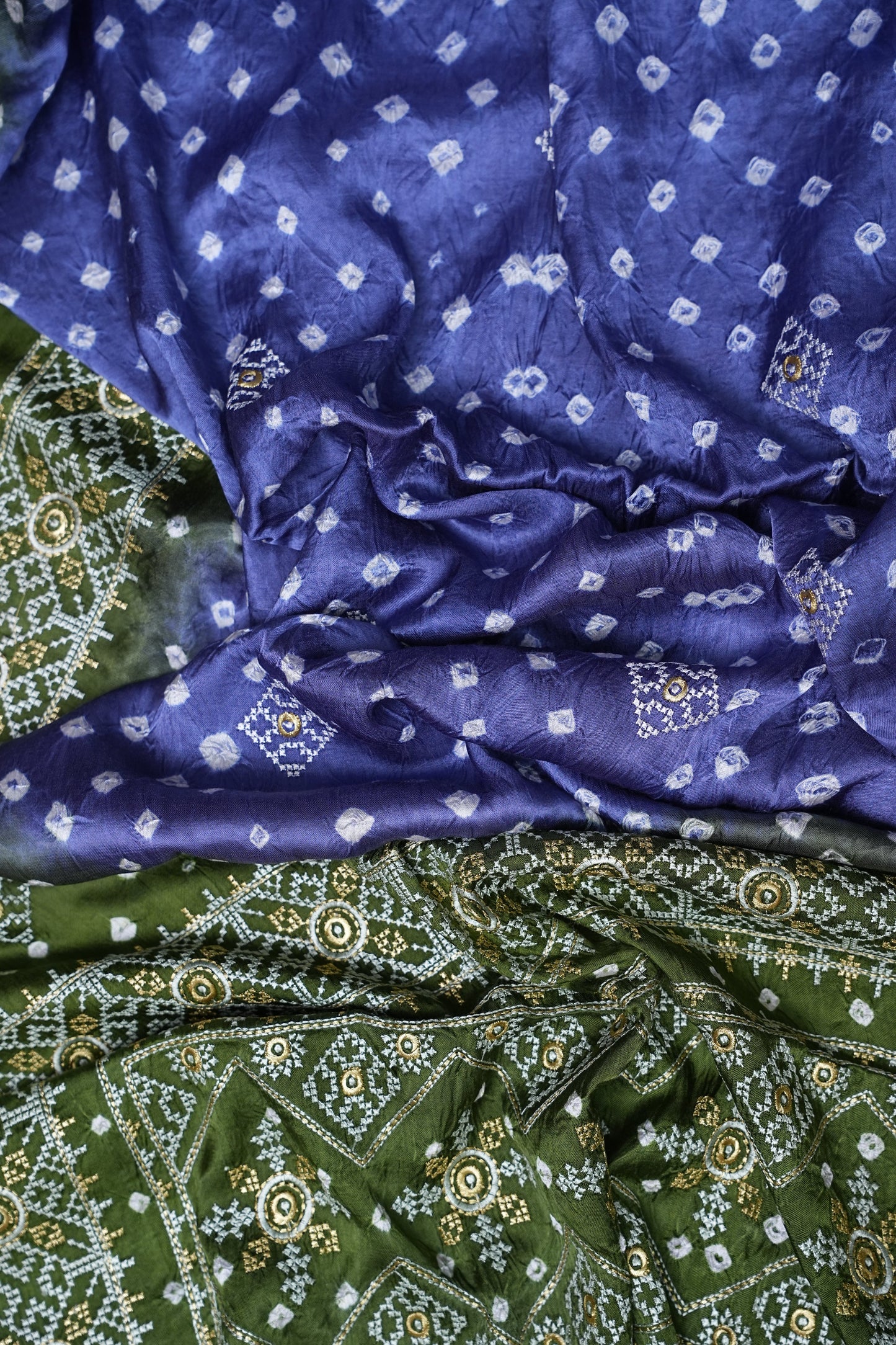 Pure Gajji Silk Bandhini Saree - Lavender