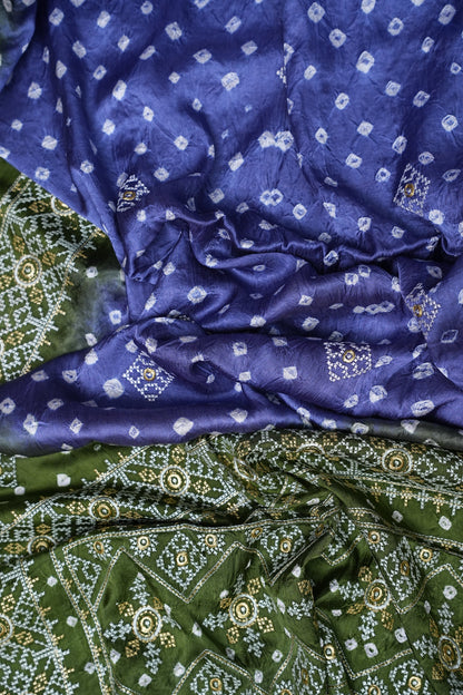 Pure Gajji Silk Bandhini Saree - Lavender