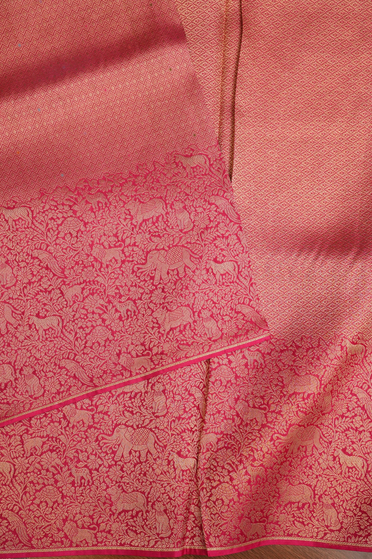 Shikargah Soft Banarasi Silk Saree–Pink