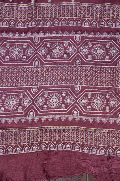Pure Gajji Silk Bandhini Saree - Onion Pink