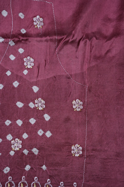 Pure Gajji Silk Bandhini Saree - Onion Pink