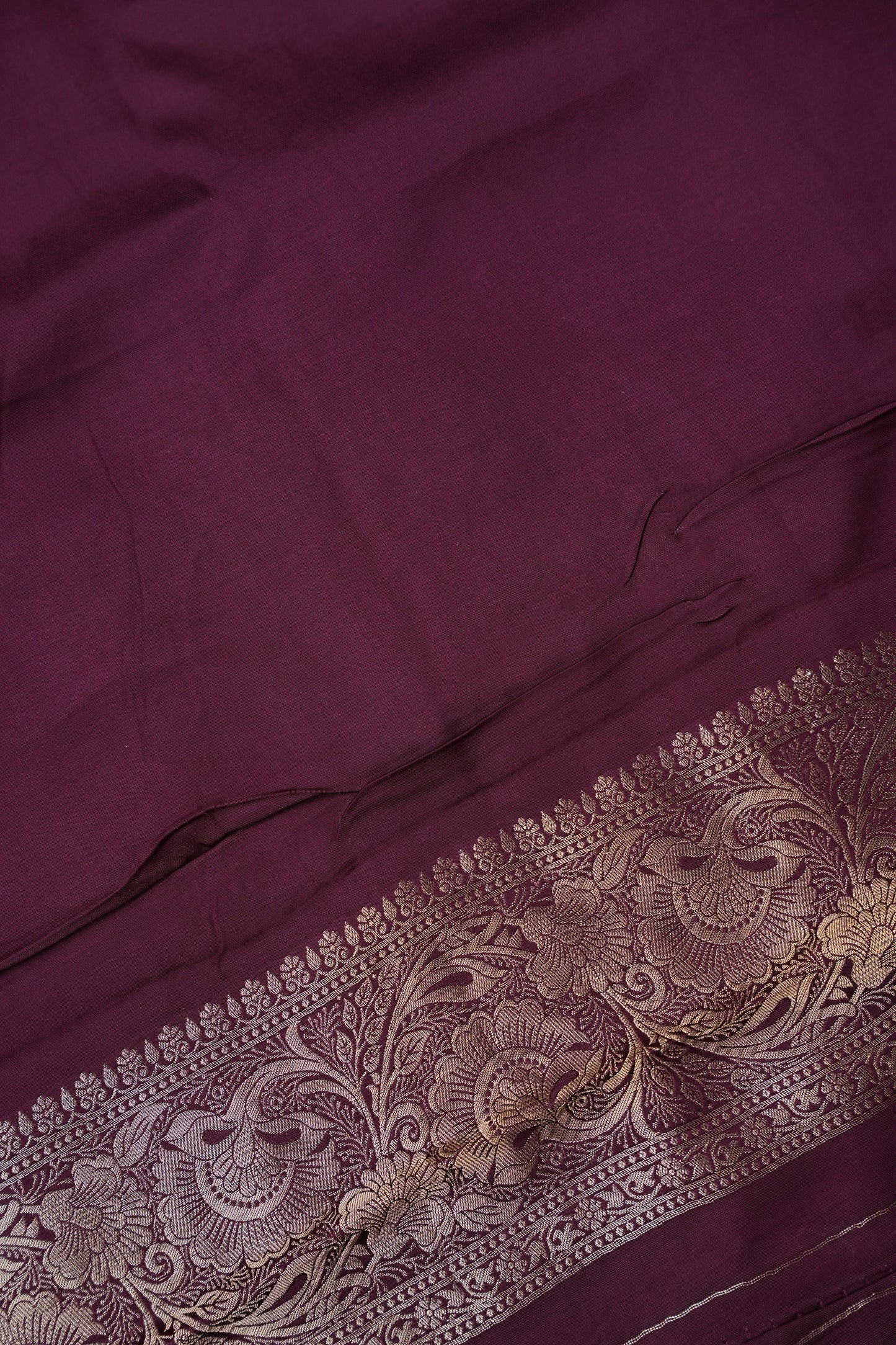 Banarasi Mashru Silk Saree - Burgandy
