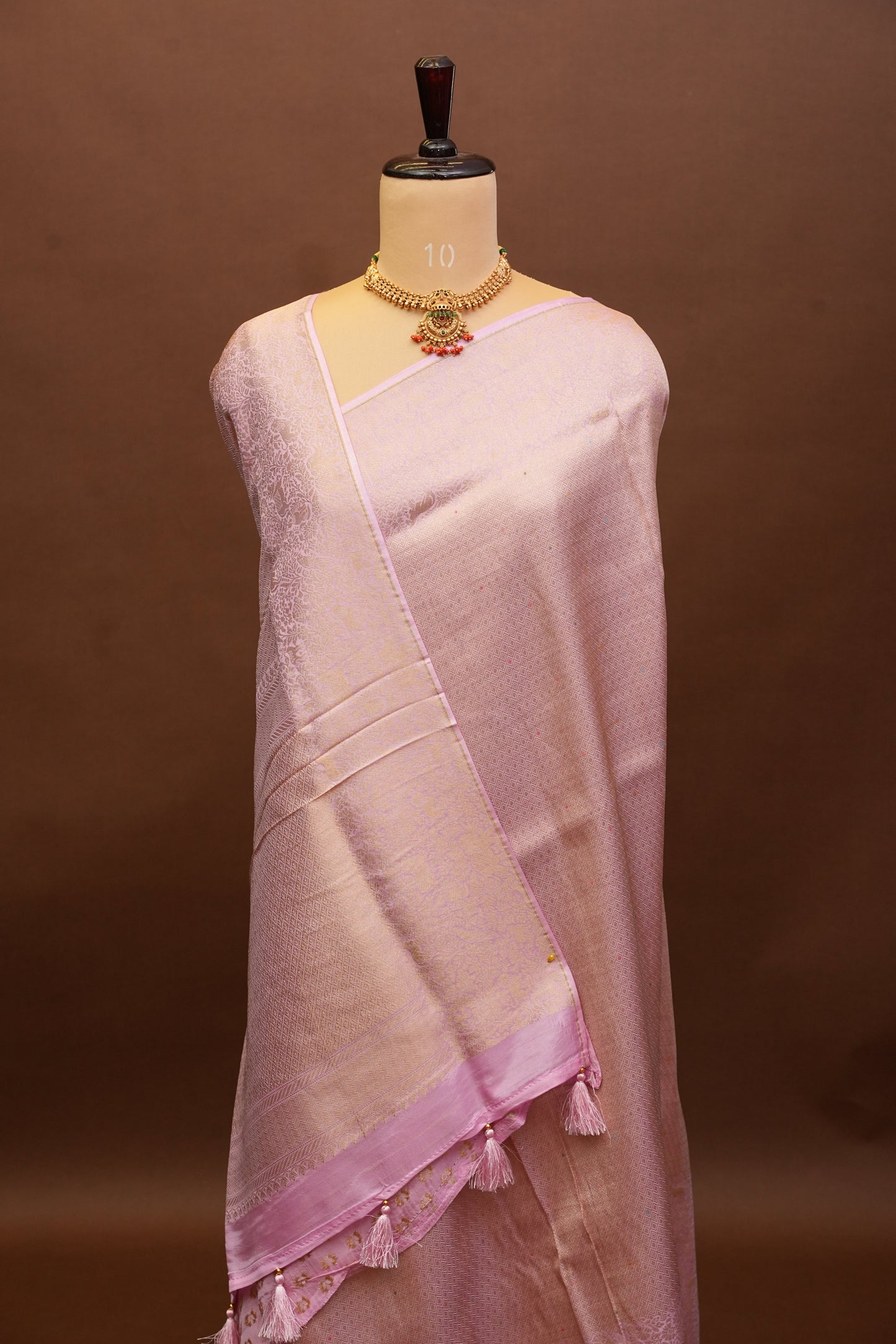 Shikargah Soft Banarasi Silk Saree–Light Pink