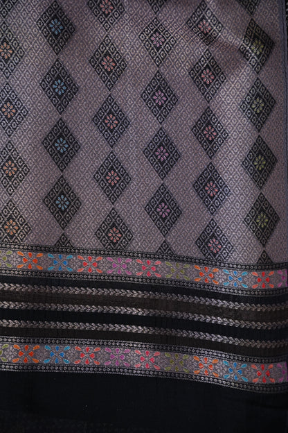 Kashmiri Pashmina Mellow Tissue Banarasi Saree - Black
