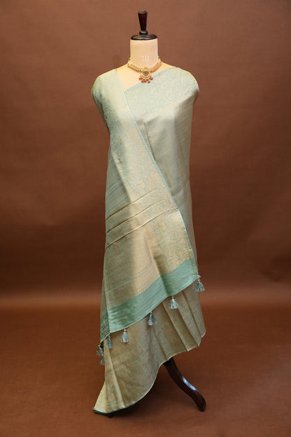 Shikargah Soft Banarasi Silk Saree–Aqua