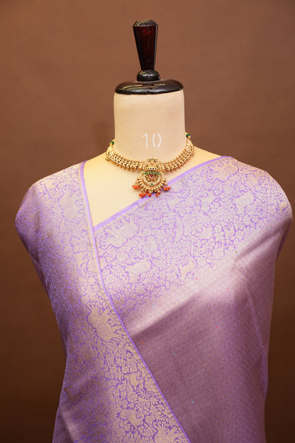 Shikargah Soft Banarasi Silk Saree–Lavender