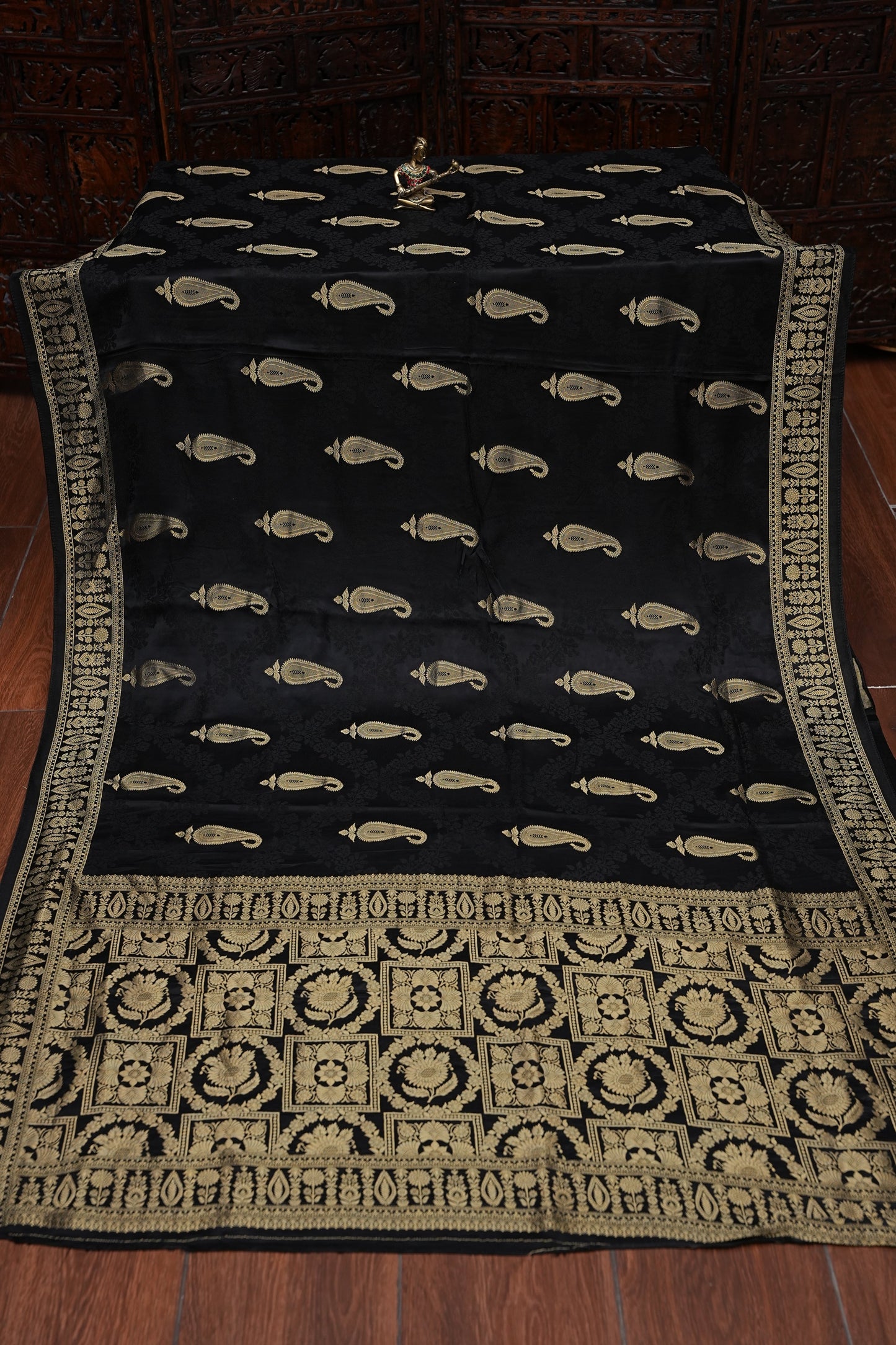 Banarasi Mashru Silk Saree - Black