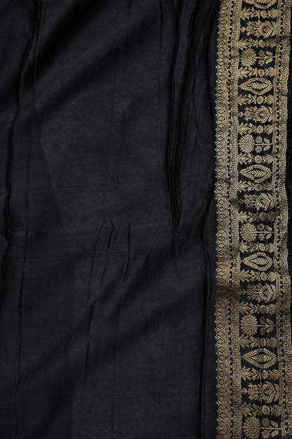 Banarasi Mashru Silk Saree - Black