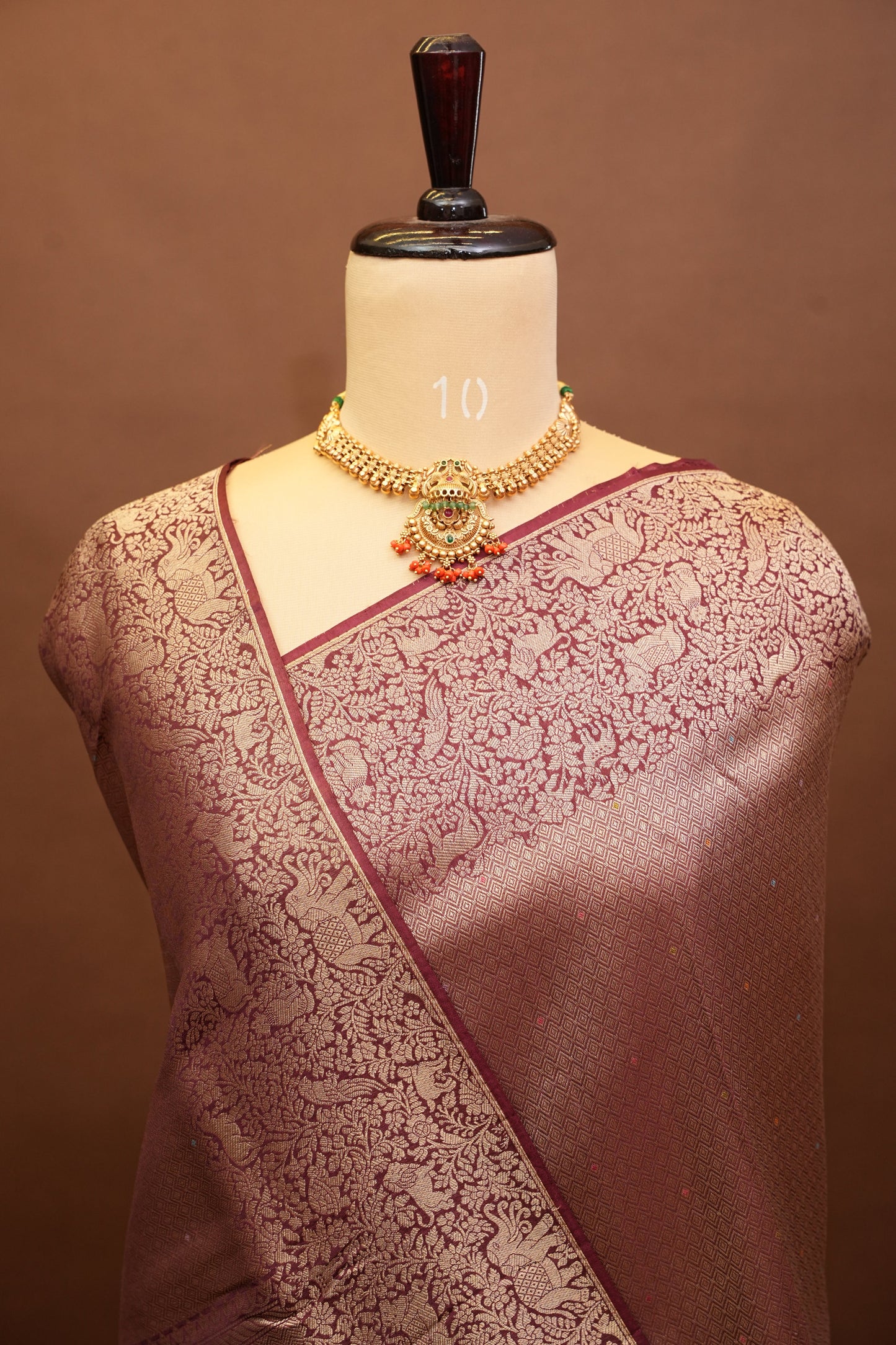 Shikargah Soft Banarasi Silk Saree–Maroon