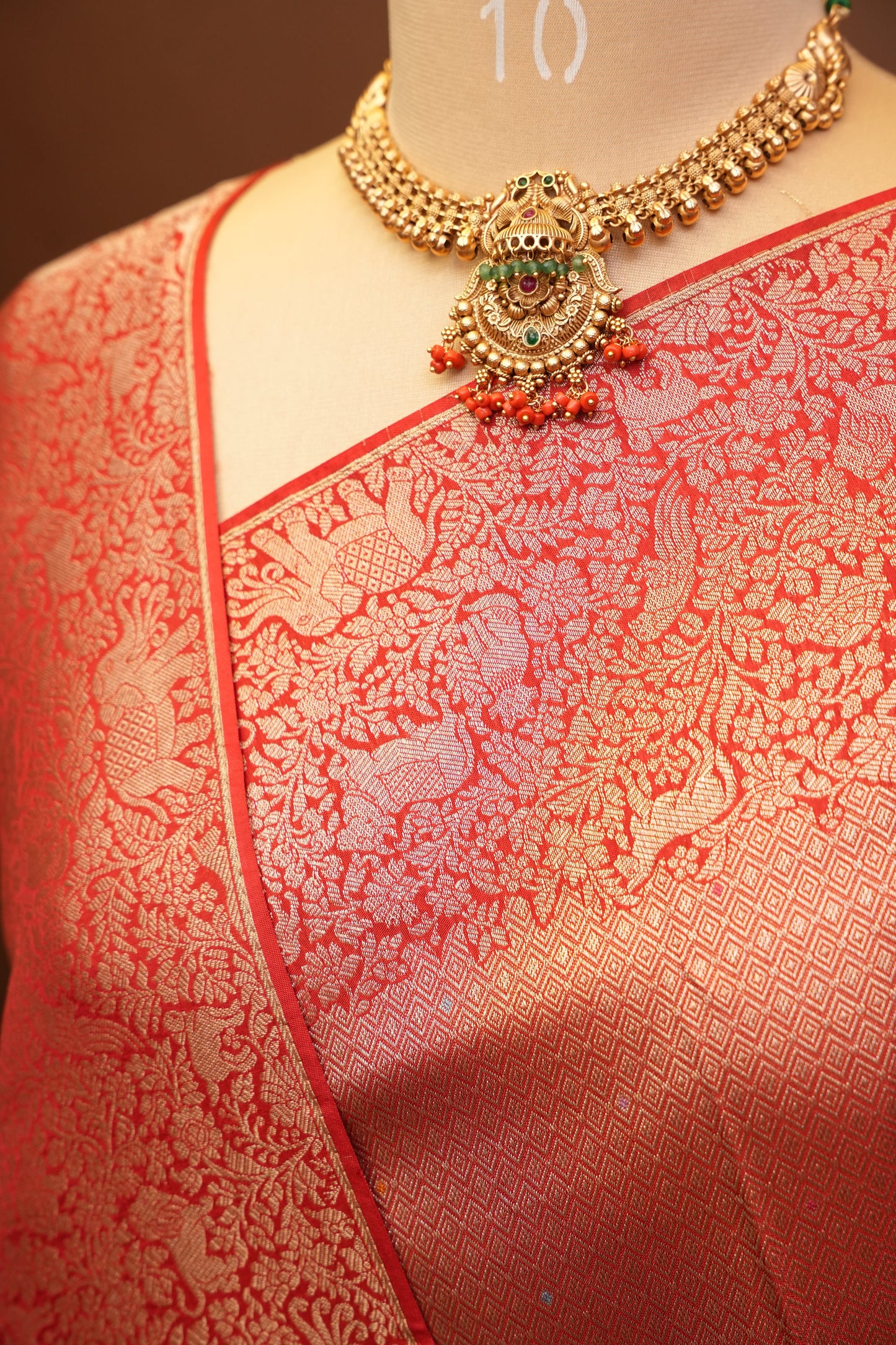 Shikargah Soft Banarasi Silk Saree–Red