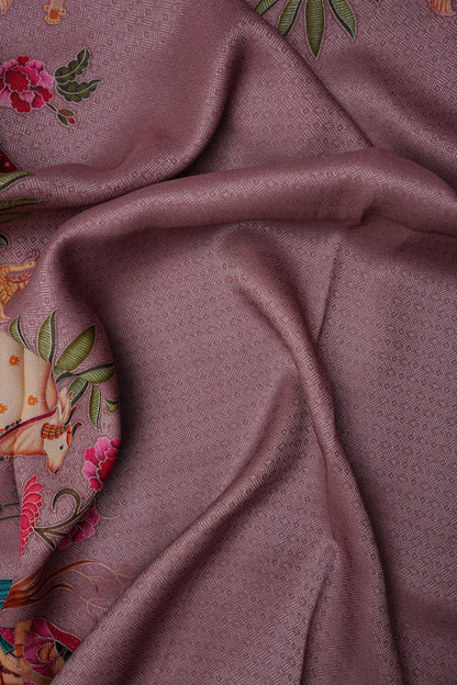 Kashmiri Pashmina Mellow Tissue Banarasi Saree - Mauve Pink