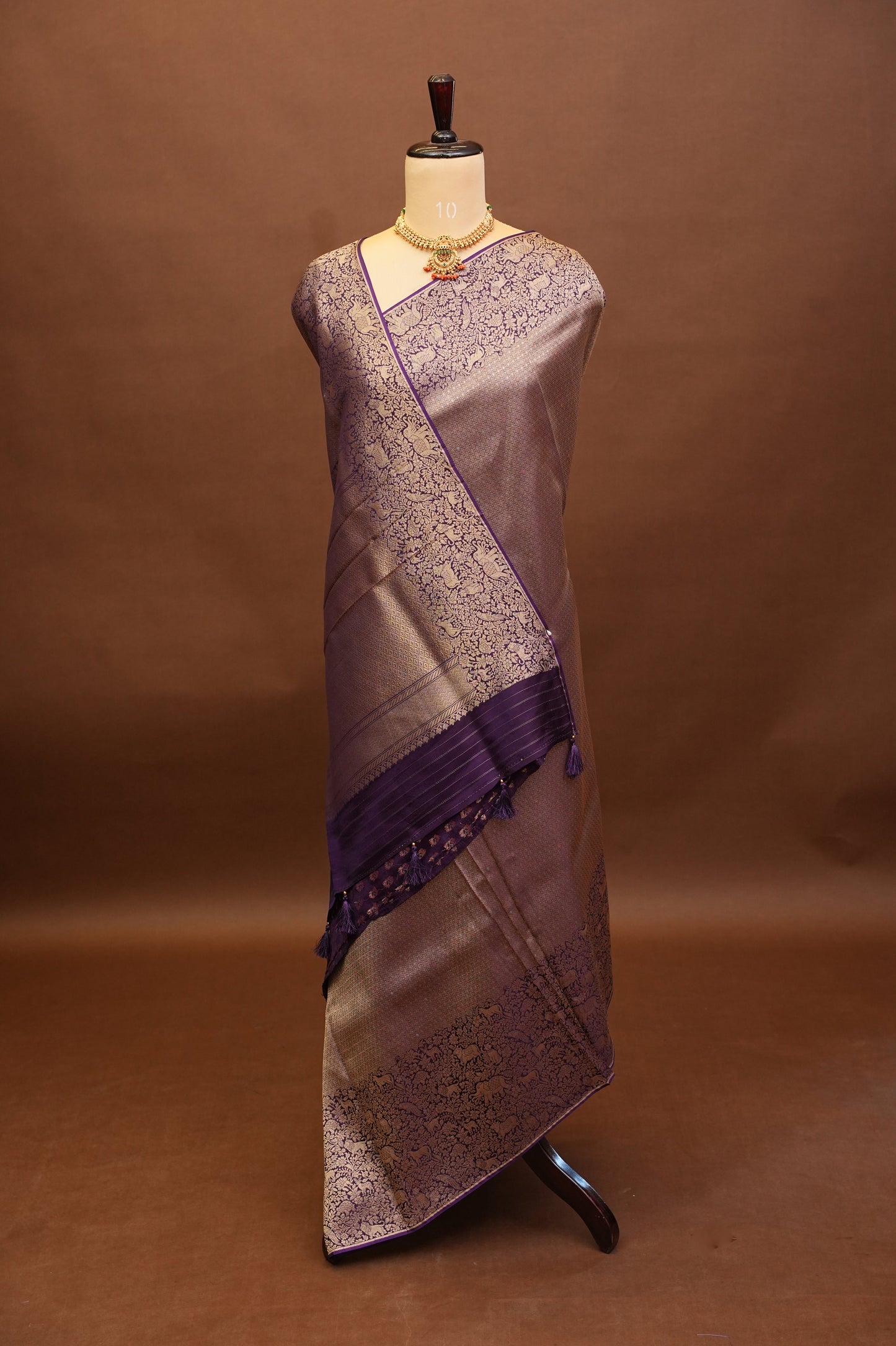 Shikargah Soft Banarasi Silk Saree–Purple