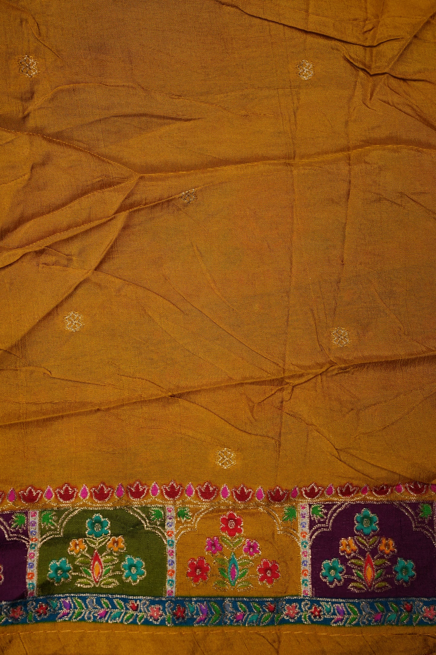 Kashmiri Pashmina Story Telling Banarasi Saree - Multicolor on Yellow