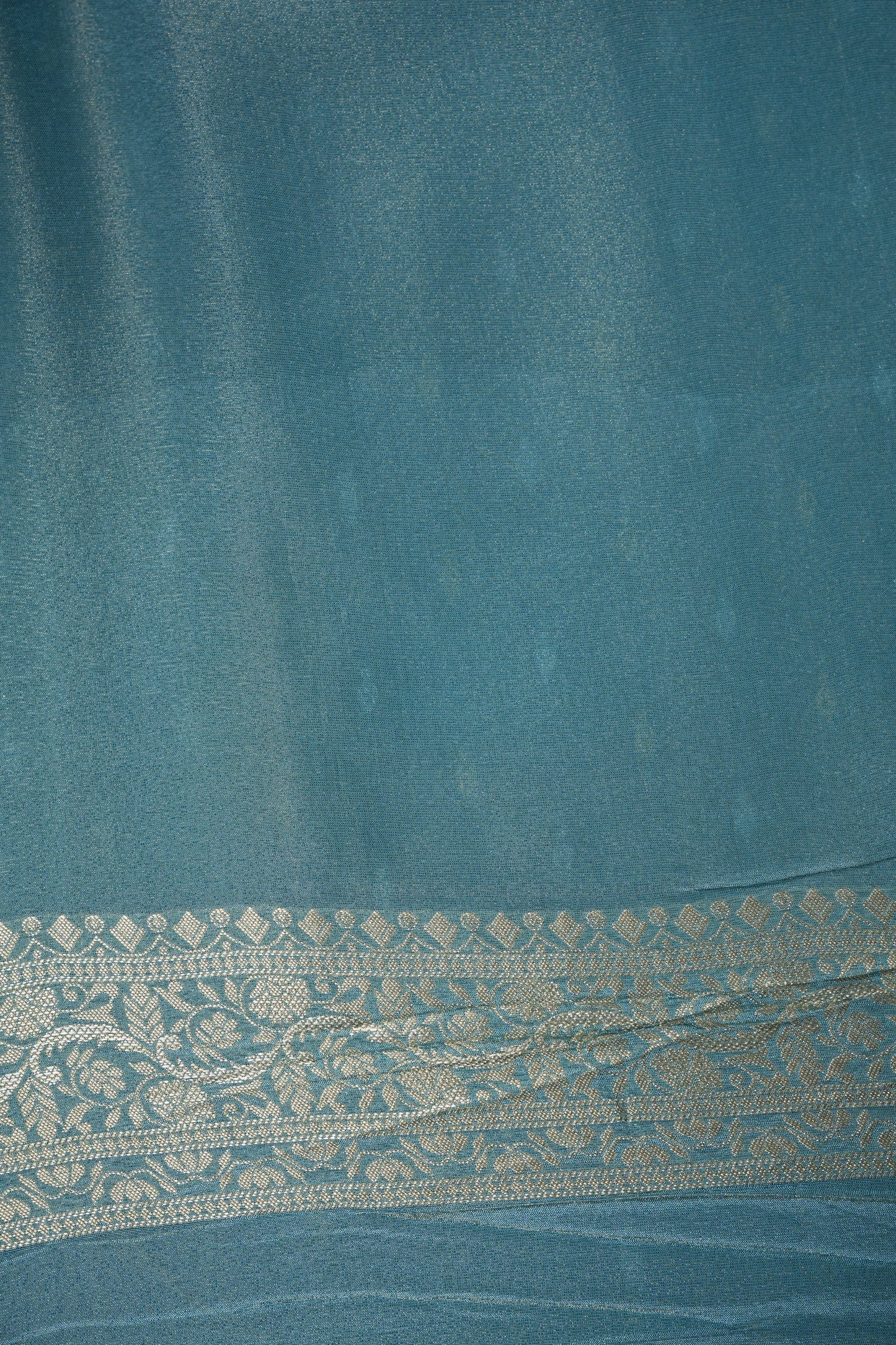 Kashmiri Pashmina Mellow Tissue Banarasi Saree - Aqua Blue
