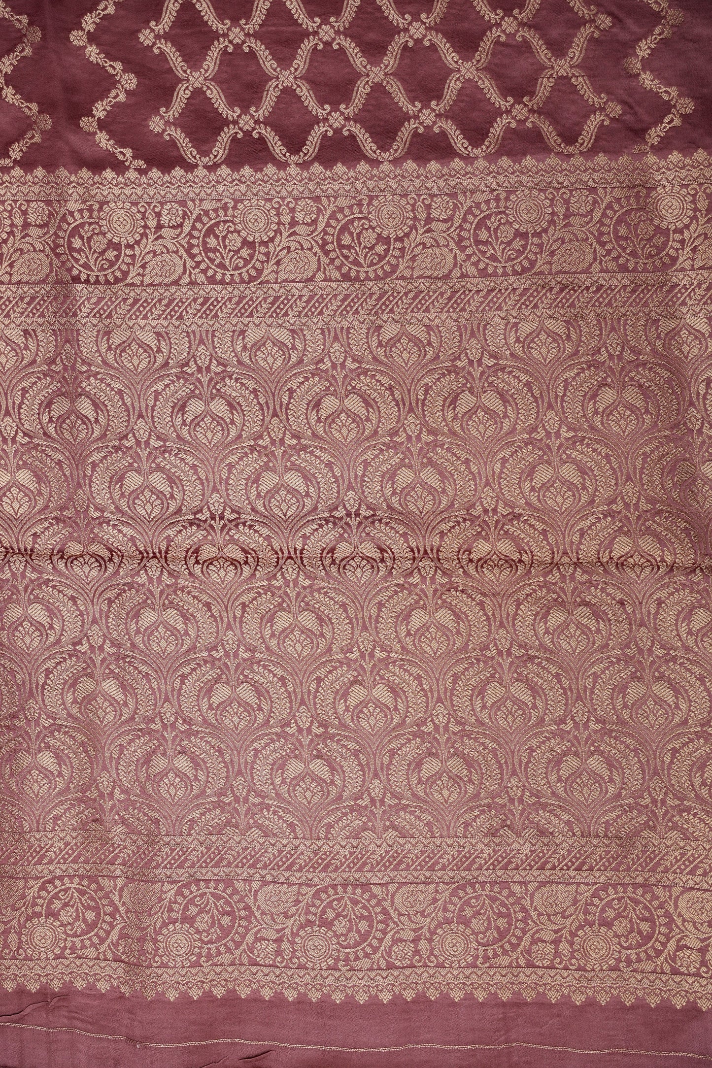 Geometric Mashru Silk Saree - Mauve Pink
