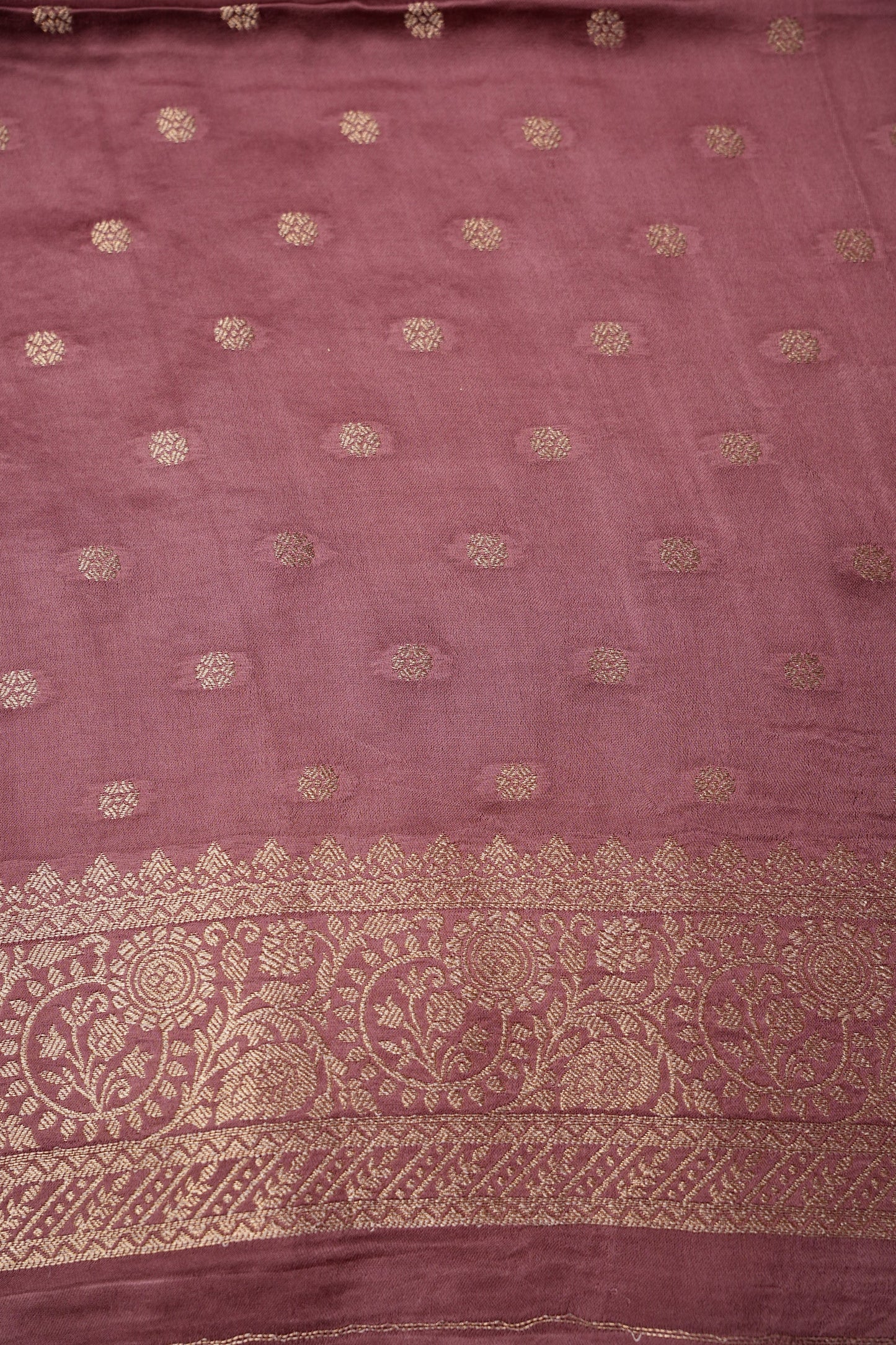 Geometric Mashru Silk Saree - Mauve Pink