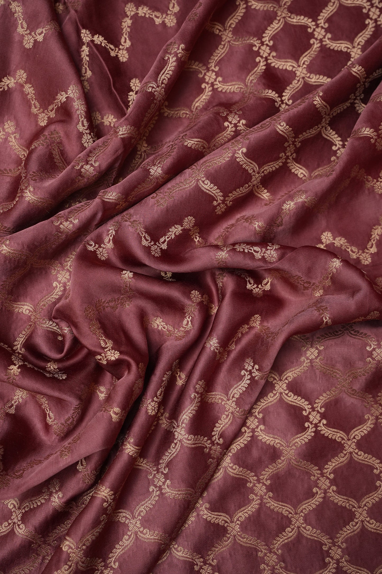 Geometric Mashru Silk Saree - Mauve Pink