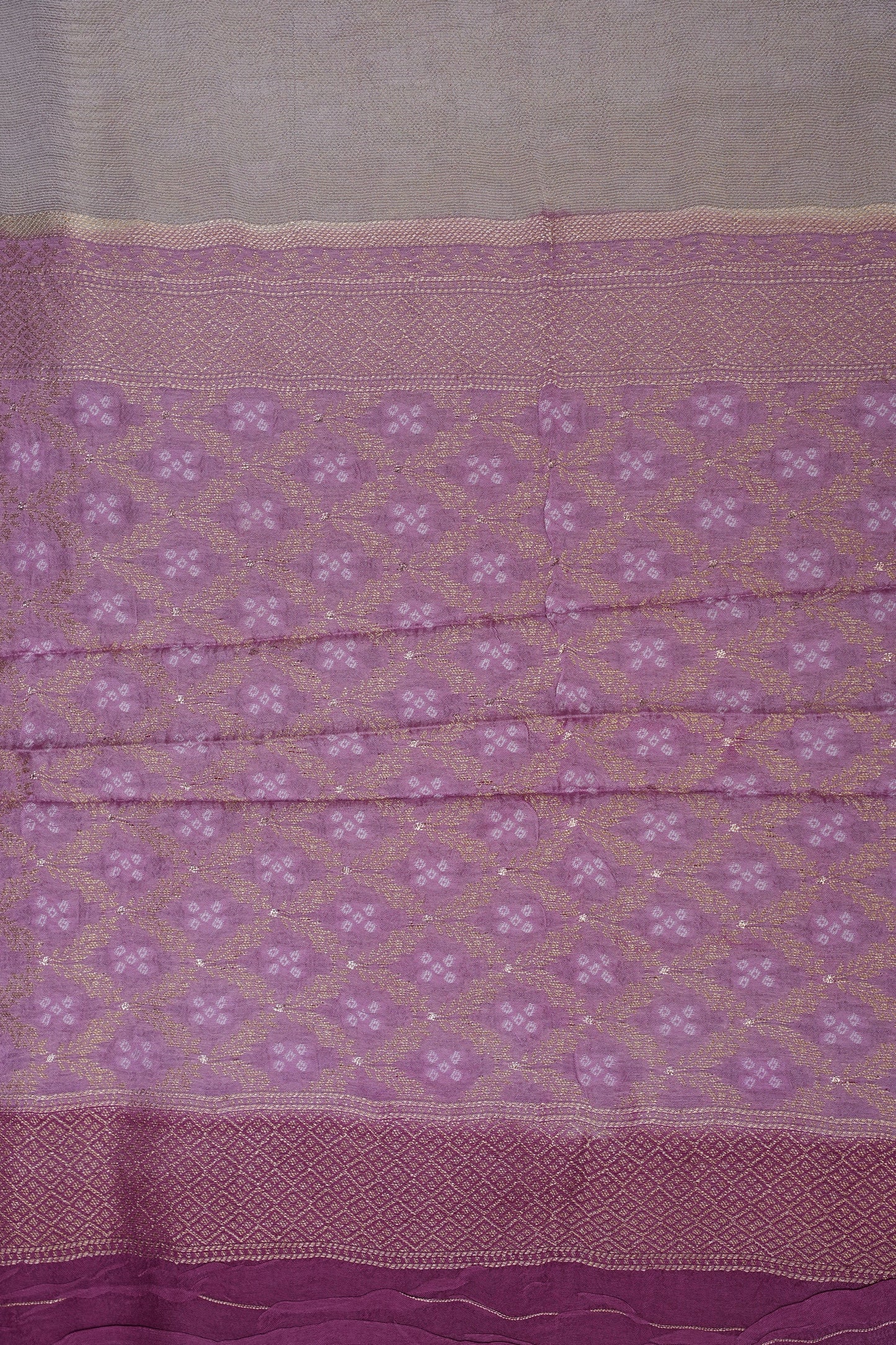 Kashmiri Pashmina Mellow Tissue Banarasi Saree - Ivory & Baby PInk