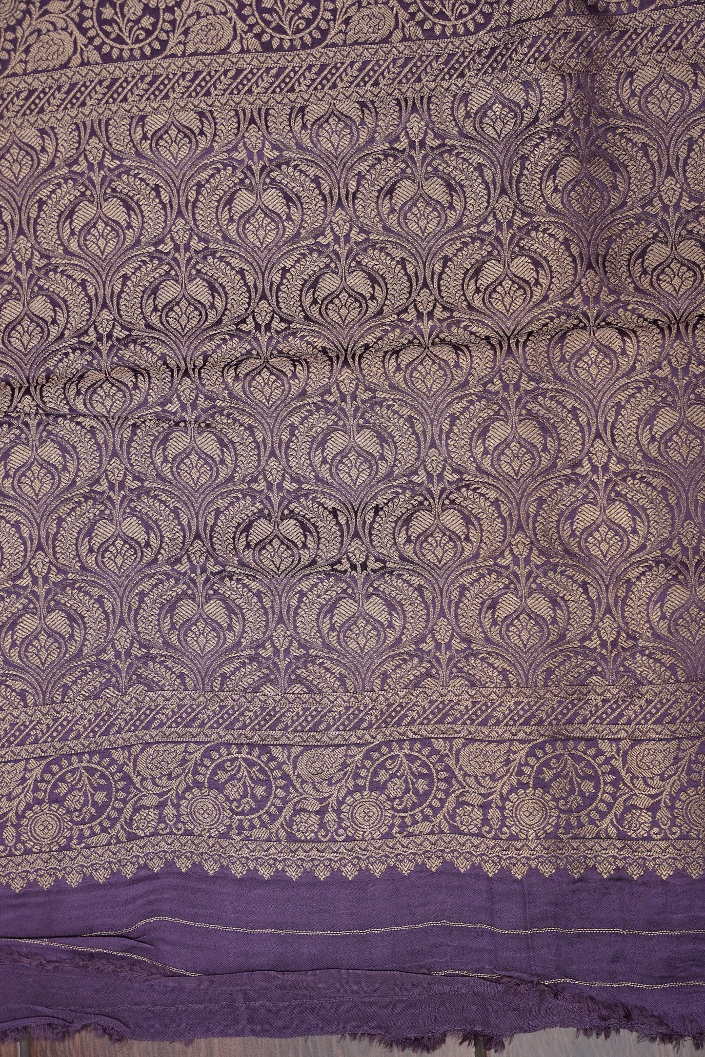 Geometric Mashru Silk Saree - Lilac